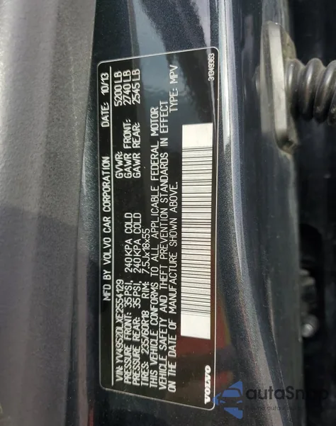 2014 Volvo Xc60 3.2 из США, поврежденный, VIN YV4952DLXE2554129